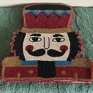 Nicole Miller Holiday Nutcracker Beaded Placemats Charger Gorgeous! NEW!